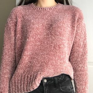 Pink chenille sweater